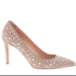 J Crew Everly Studded Suede Pumps